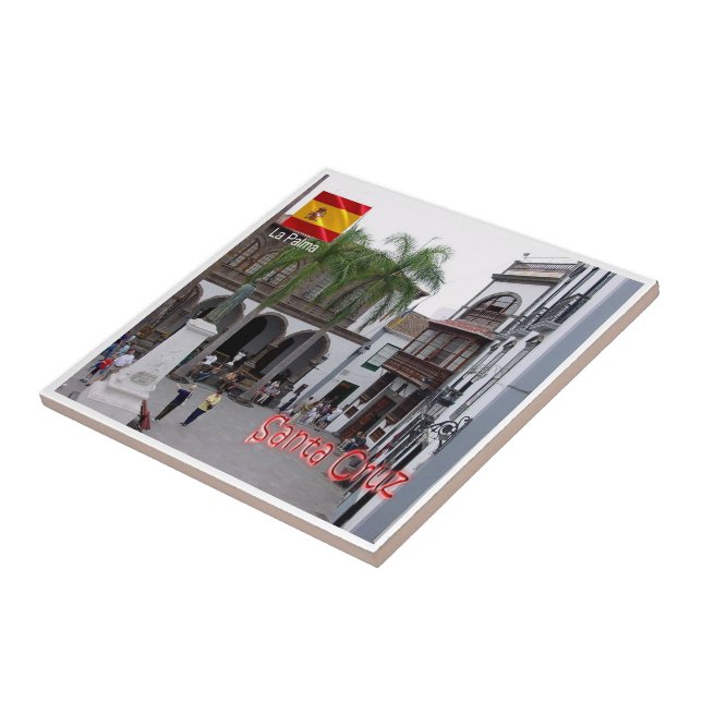 zES077 LA PALMA, SANTA CRUZ, Plaza de España,  Ceramic Tile (Side)