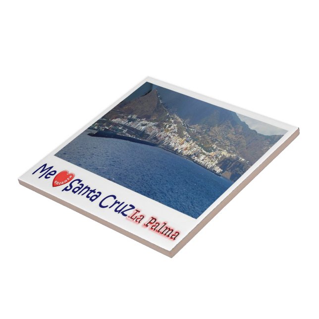 zES079 LA PALMA, SANTA CRUZ, I LOVE,  Ceramic Tile (Side)