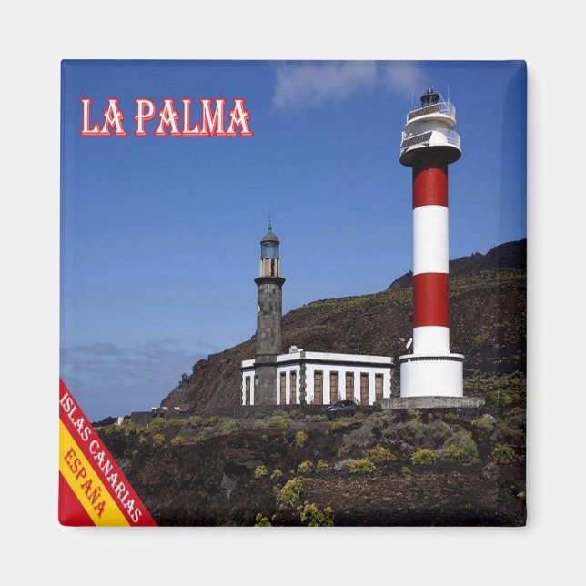 zES080 LA PALMA, LIGHTHOUSE, Spain, Fridge Magnet (Front)