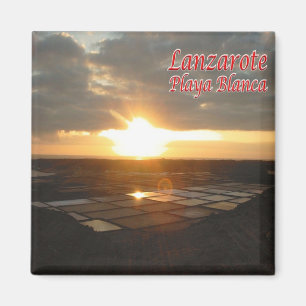zES087 LANZAROTE, WHITE BEACH, Spain, Fridge Magnet