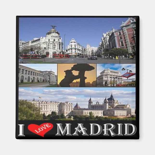 zES092  MADRID, I LOVE, Spain, Fridge Magnet (Front)