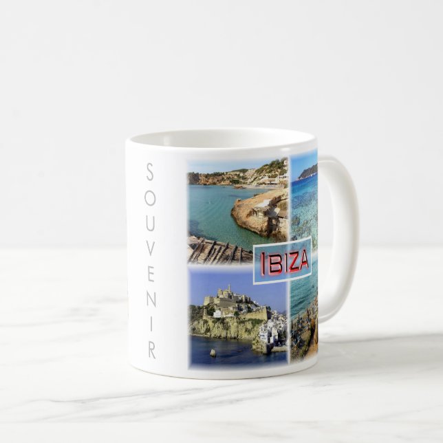 zES109 IBIZA old town, CALA TARIDA, SES SALINAS, Coffee Mug (Front Right)