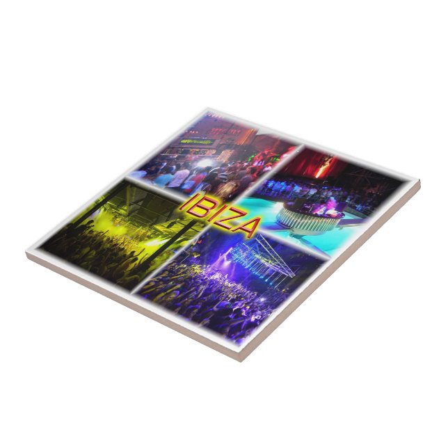 zES110 disco in IBIZA, Balearic, Spain,  Ceramic Tile (Side)