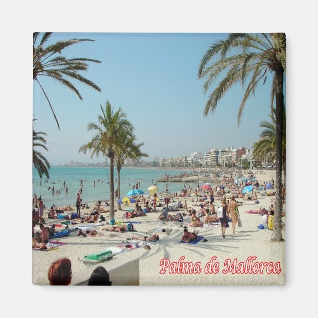 zES122 PALMA DE MALLORCA, The Beach, Spain, Fridge Magnet (Front)
