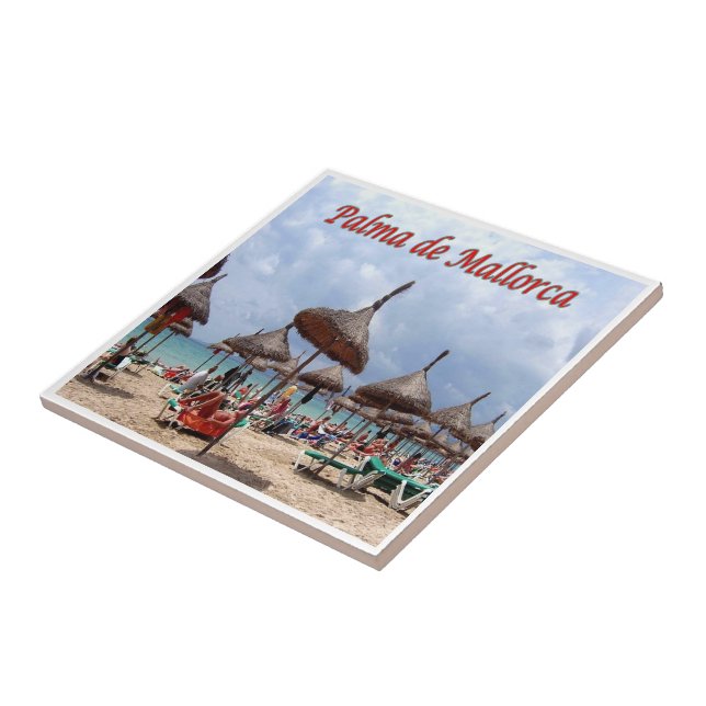 zES128 PALMA DE MALLORCA, The Beach, Ceramic Tile (Side)