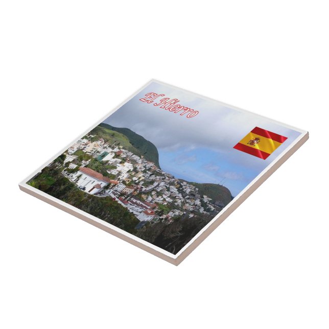 zES137 EL HIERRO Valverde, Canaries, Ceramic Tile (Side)