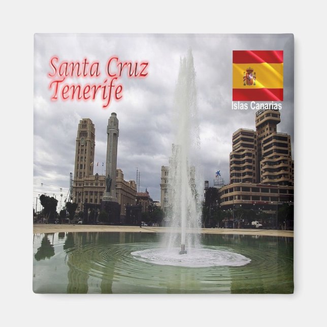 zES138 TENERIFE Santa Cruz Plaza de Espana, Fridge Magnet (Front)