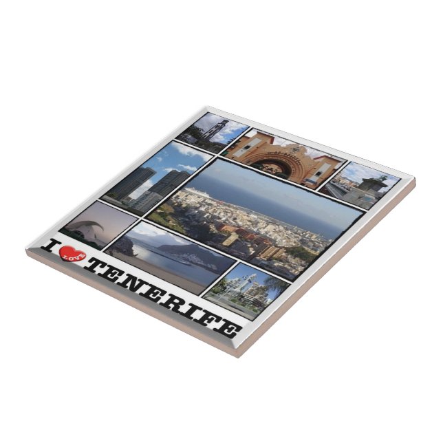 zES141 TENERIFE Santa Cruz "I Love", Ceramic Tile (Side)