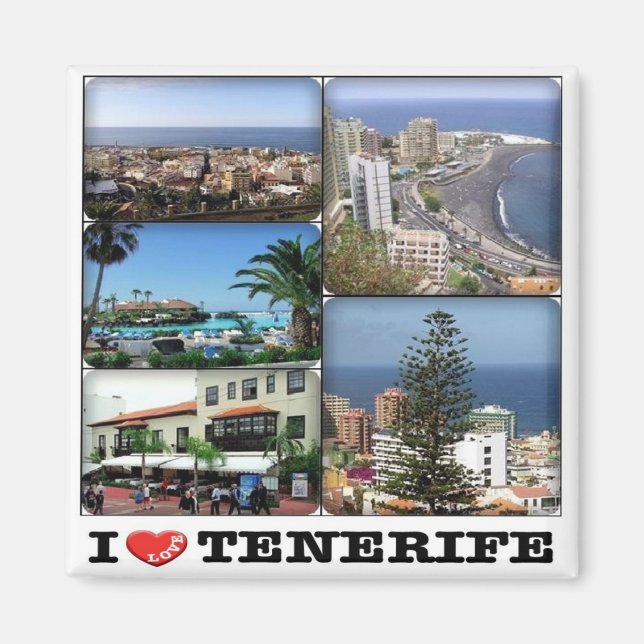 zES142 TENERIFE Puerto de la Cruz "I Love", Fridge Magnet (Front)
