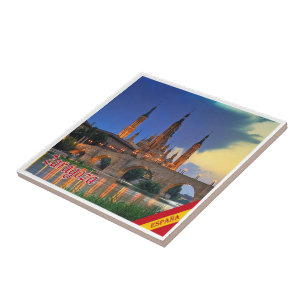 zES150 ZARAGOZA panorama, Spain, Ceramic Tile