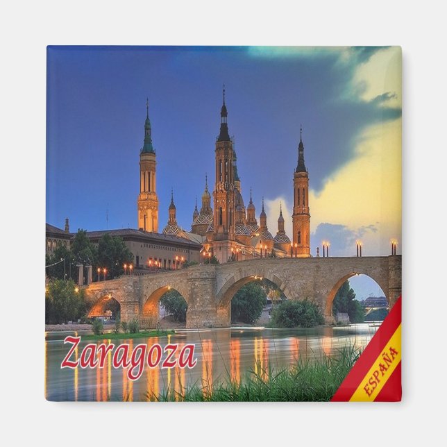 zES150 ZARAGOZA panorama, Spain, Fridge Magnet (Front)