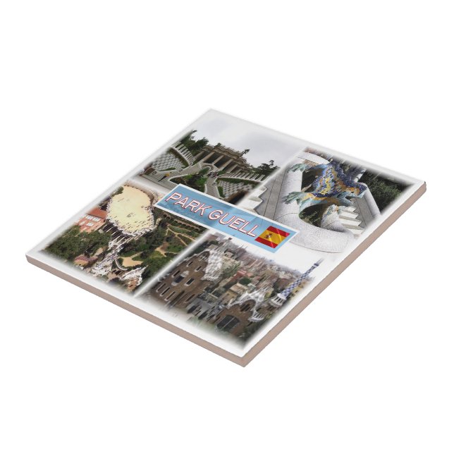 zES153 BARCELONA Park Guell, Catalonia, Ceramic Tile (Side)