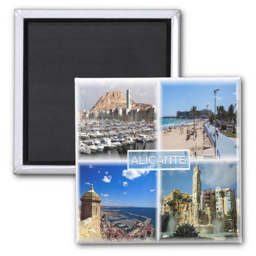 zES154 ALICANTE Postiguet beach Explanad Fridge Magnet