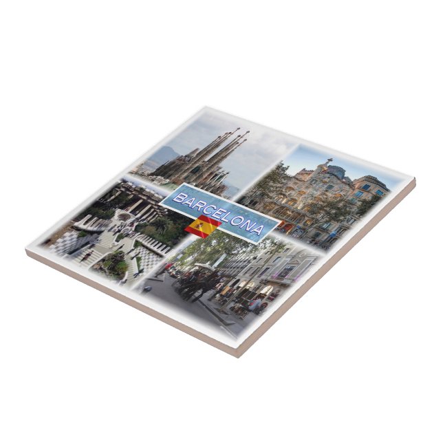 zES155 BARCELONA Sagrada Familia Casa Batllo,  Ceramic Tile (Side)