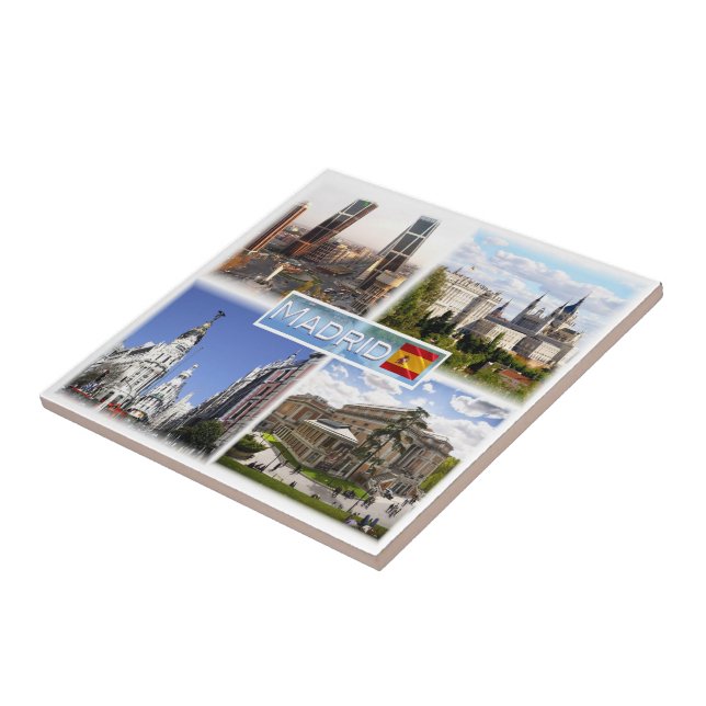 zES159 MADRID Puerta de Europa, plaza de Castilla, Ceramic Tile (Side)