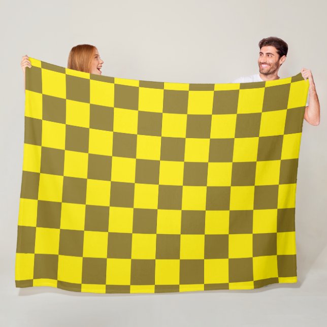 Zest and Acid Checkerboard Fleece Blanket (In Situ)