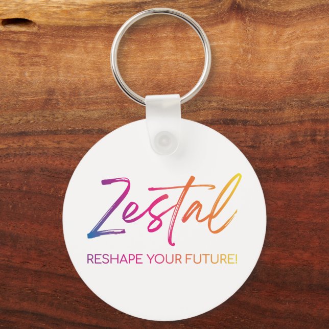 Zestal - Reshape Your Future! Keychain (Front)
