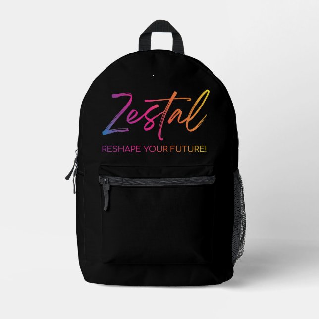 Zestal - Reshape Your Future! Printed Backpack (Front)