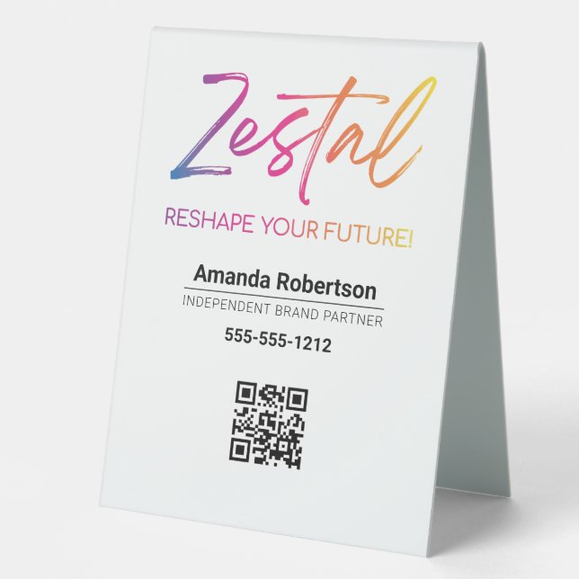 Zestal Table Tent (Front)