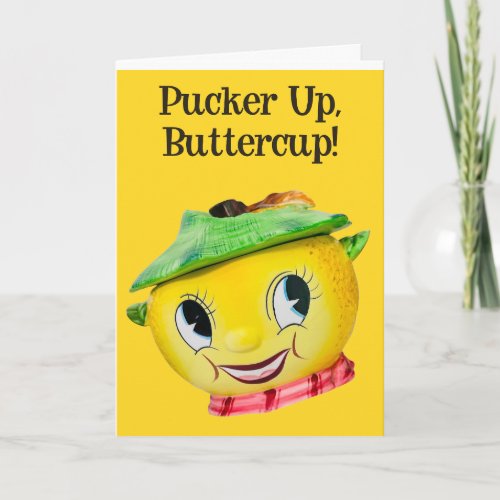 Zestful Smiles Lemon Face_ Pucker Up Card