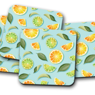 Zesty Citrus Burst Coaster Lemon-Lime Coasters