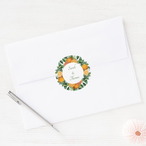 Zesty Citrus Orange Dream Wedding Envelope Seal