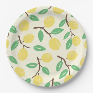 Zesty Citrus Yellow Green Paper Plates