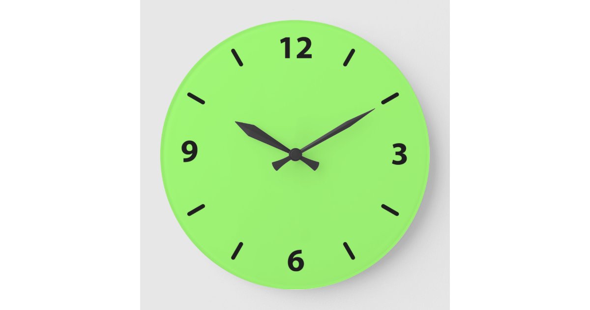 Zesty Key Lime Color Large Clock | Zazzle