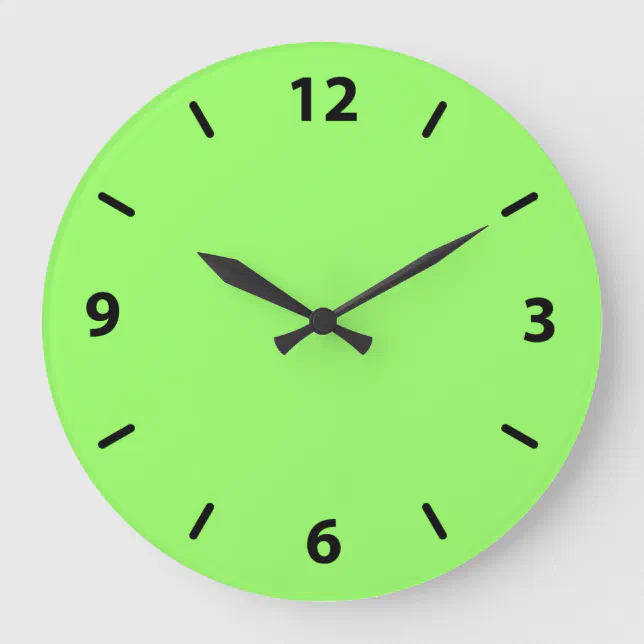 Zesty Key Lime Color Large Clock | Zazzle