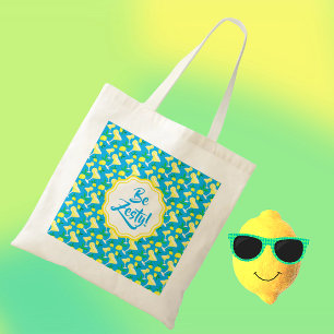 Zesty Lemon Drops Lemons Caribbean Blue Tote Bag