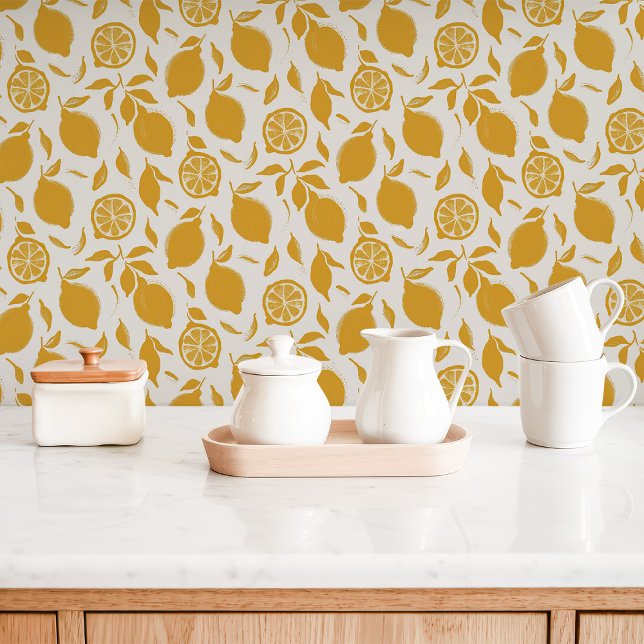 Zesty Lemon Kitchen Wallpaper (Creator Uploaded)