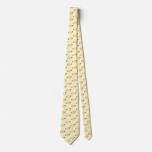 Zesty Lemon on Beige background Neck Tie