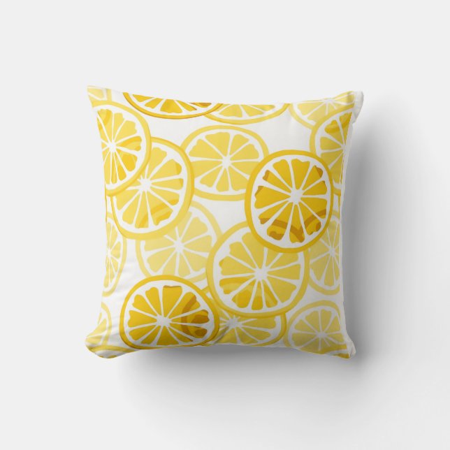 Zesty Lemon Slice Throw Pillow (Front)