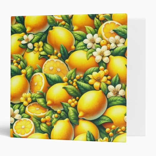 Zesty Lemon Whirl A Citrus Symphony 3 Ring Binder