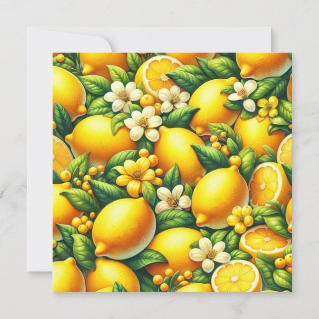 Zesty Lemon Whirl: A Citrus Symphony Invitation (Front)