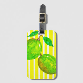Zesty Limes & Vibrant Yellow Stripes Luggage Tag