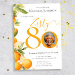 Zesty Orange Photo 80th Birthday Party Invitation<br><div class="desc">Zesty Orange Photo 80th Birthday Party Invitation. Ignite your celebration with our Zesty Orange Adult Milestone Birthday Party theme! Bursting with energy and vibrancy, this lively design sets the stage for a fun-filled gathering. Incorporate your favorite custom photo to personalize the experience, adding a unique touch to your milestone celebration....</div>