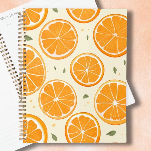 Zesty Orange Slice Pattern Vibrant Citrus Planner