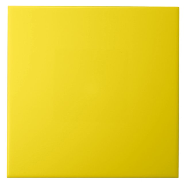 Zesty Yellow Ceramic Tile. Tile (Front)