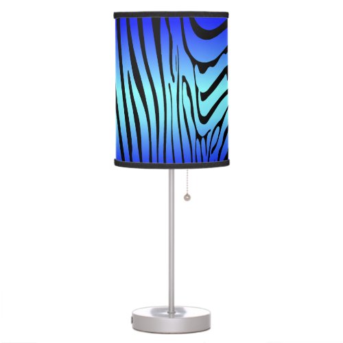 Zesty Zebra Blue Table Lamp