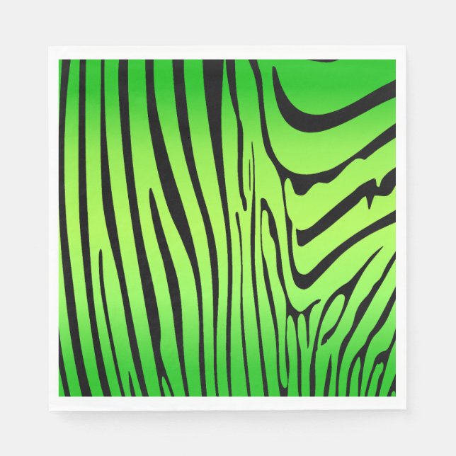 Zesty Zebra Green Napkins (Front)
