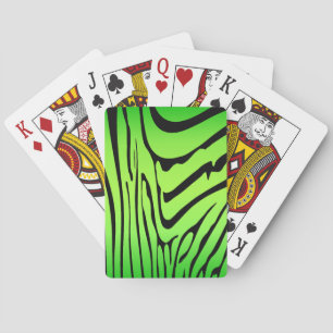 Zesty Zebra Green Poker Cards