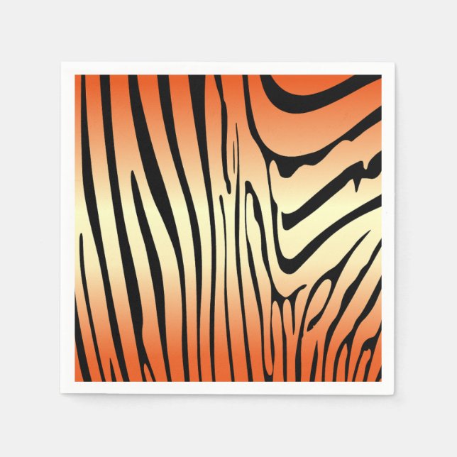 Zesty Zebra Orange Napkins (Front)