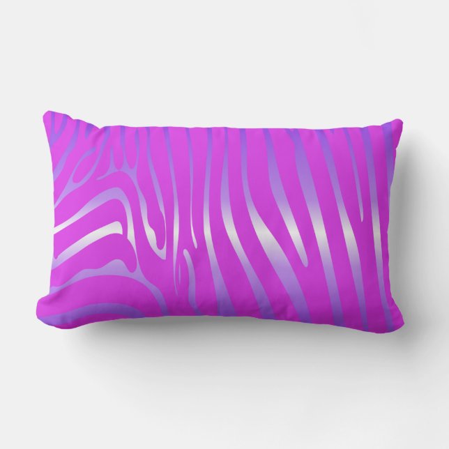 Zesty Zebra Pink Lumbar Pillow (Front)