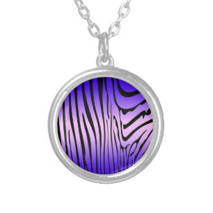 Zesty Zebra Purple Silver Plated Necklace