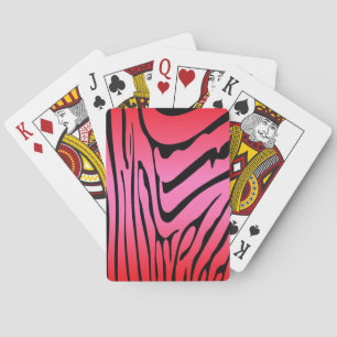 Zesty Zebra Red  Poker Cards