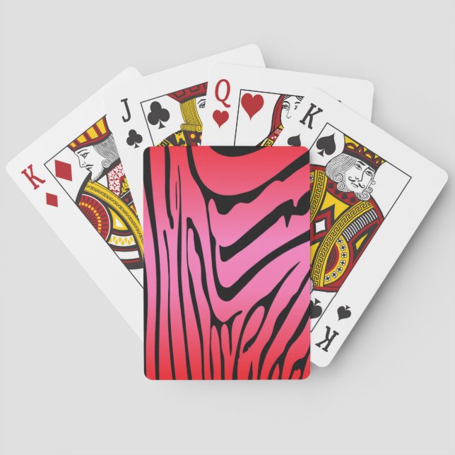 Zesty Zebra Red  Poker Cards (Back)