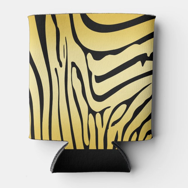 Zesty Zebra Yellow Can Cooler (Front)