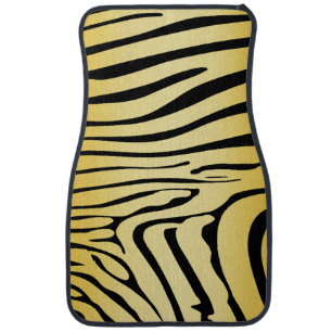 Zesty Zebra Yellow Car Floor Mat