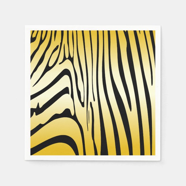 Zesty Zebra Yellow Napkins (Front)